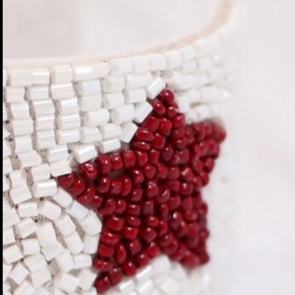 🎉♥️ NEW Mississippi State Hail and Stars Game Day Beaded Cuff Bracelet - Picture 4 of 4